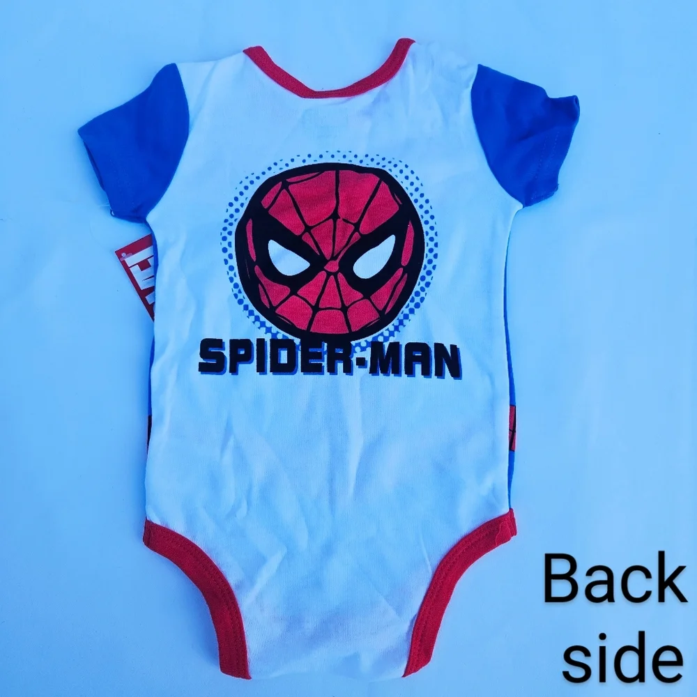 Marvel Spider-Man Infant Bodysuit Short Sleeve Snap Closure One Piece Boys 3-6 M